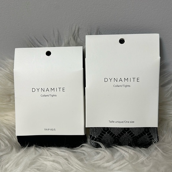 NWT Dynamite Basic Opaque & Double Fishnet Tights XS/S - Picture 2 of 6